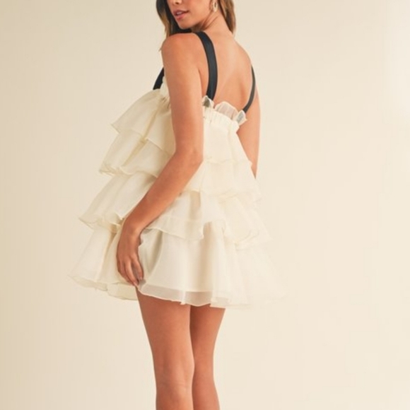 RUFFLE TUXEDO DRESS - Picture 2 of 6